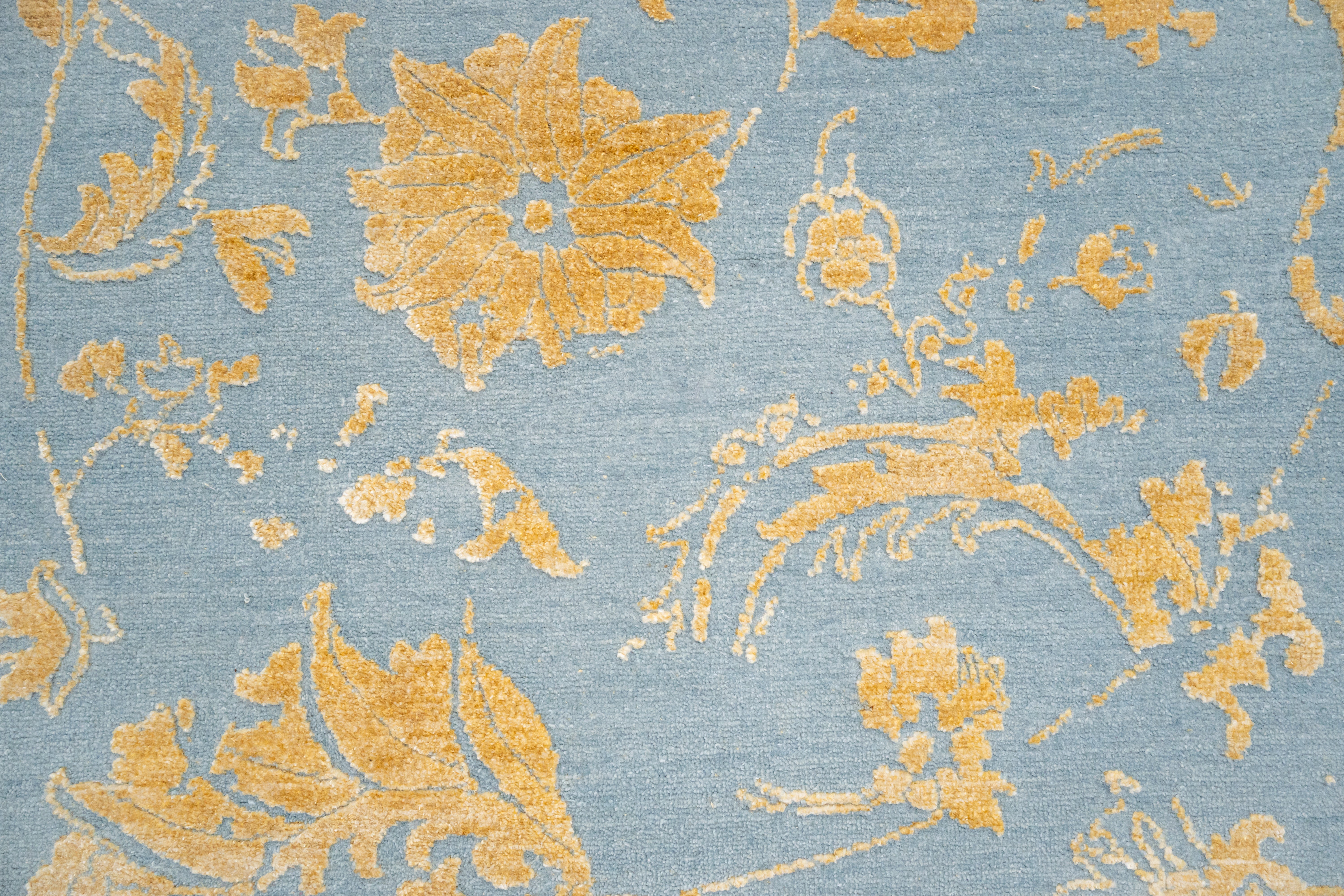 HandKnotted Modern Carpet DIA-96 JK-A Lavender Gray & Topaz