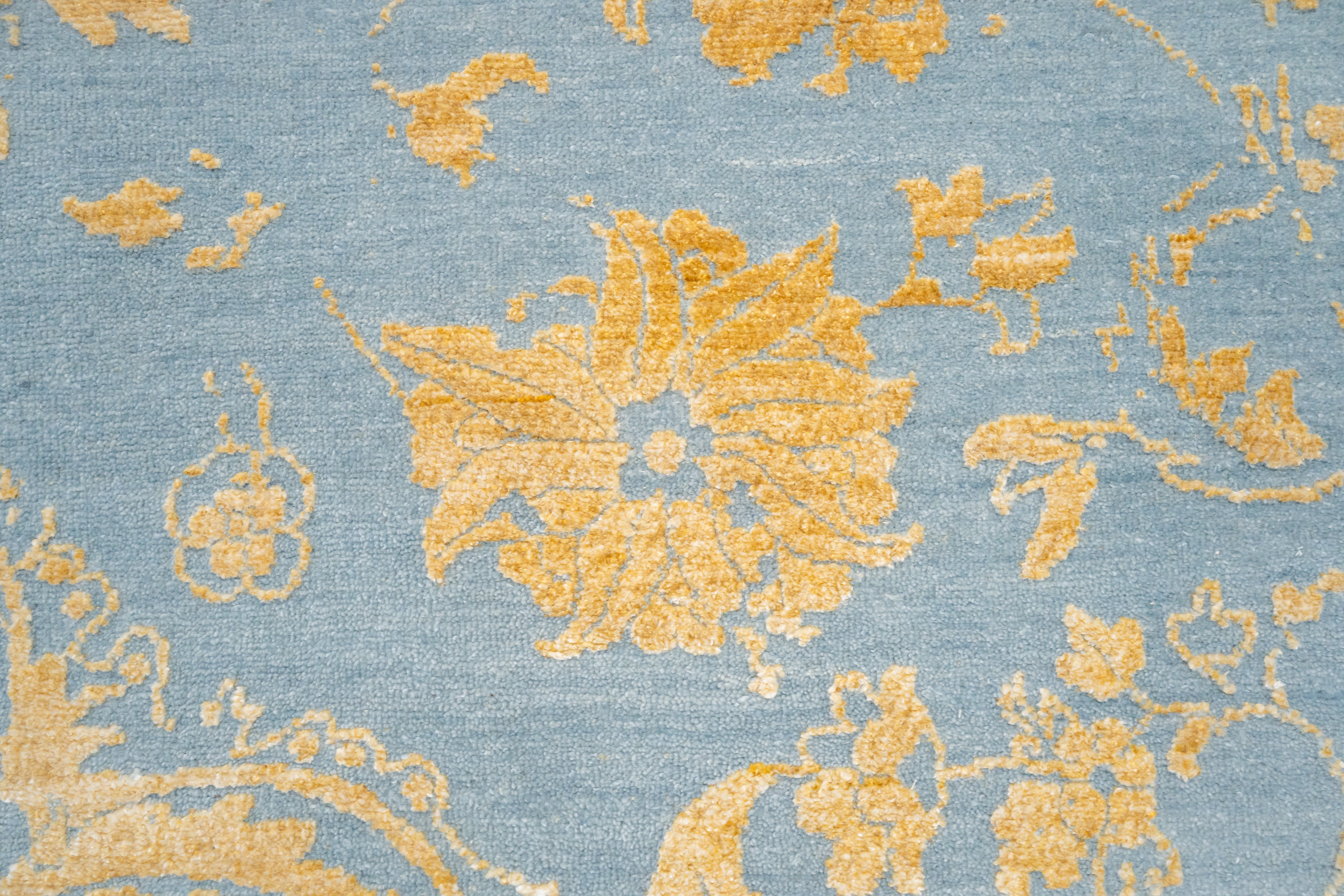 HandKnotted Modern Carpet DIA-96 JK-A Lavender Gray & Topaz