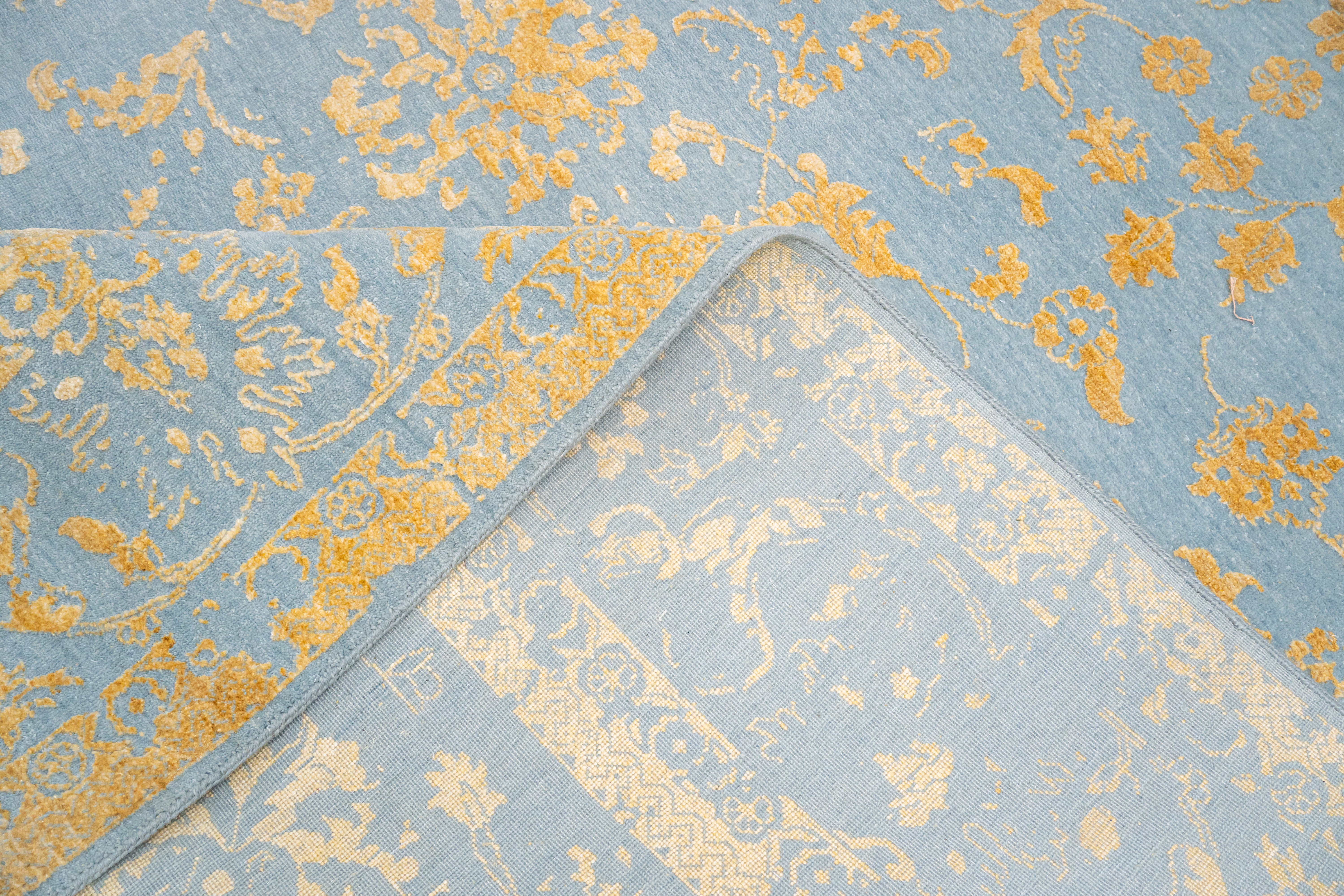 HandKnotted Modern Carpet DIA-96 JK-A Lavender Gray & Topaz