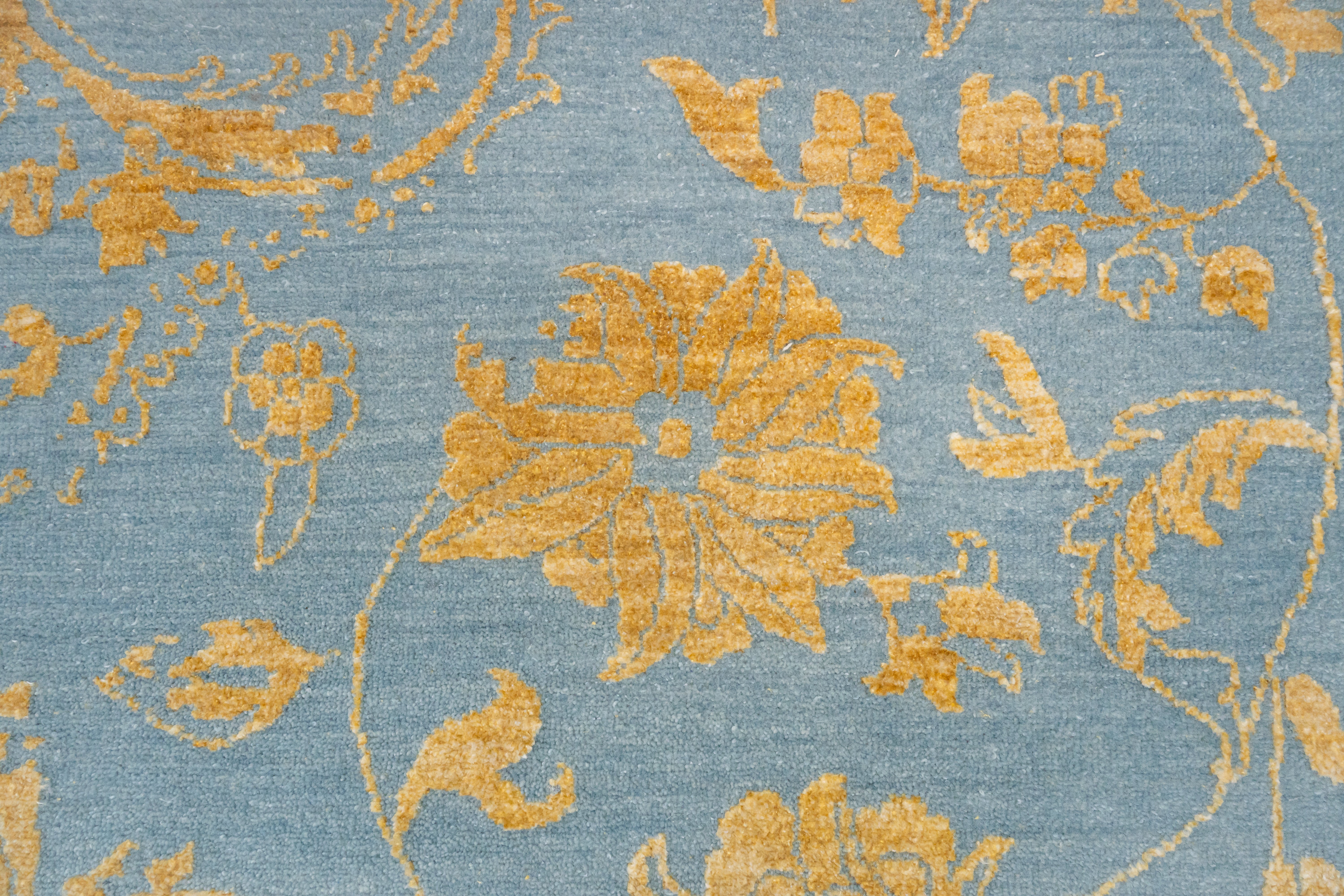 HandKnotted Modern Carpet DIA-96 JK-A Lavender Gray & Topaz