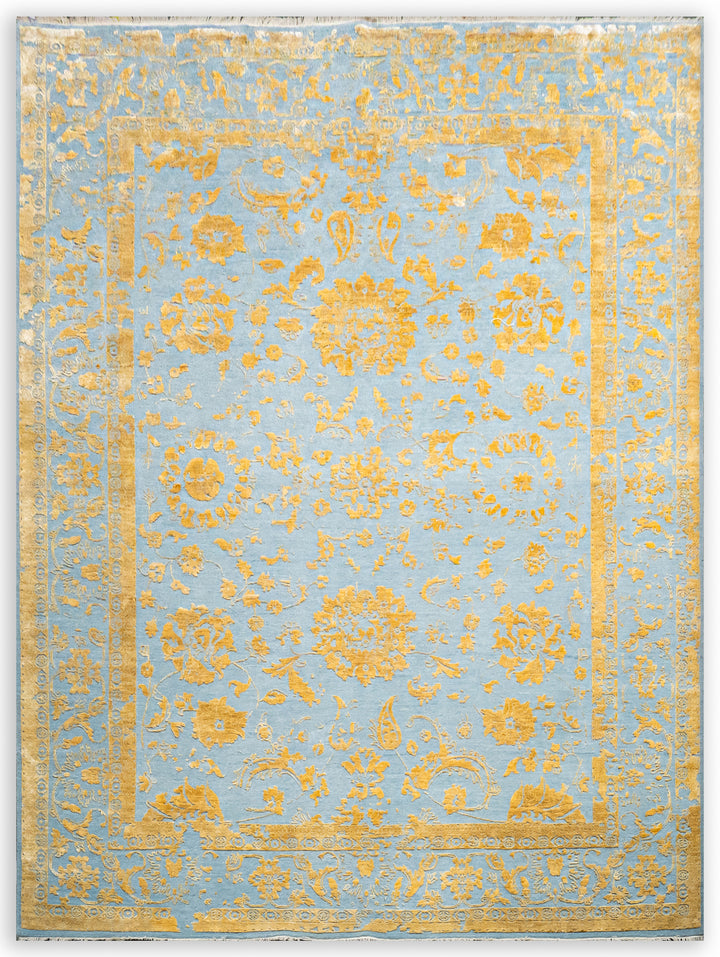 HandKnotted Modern Carpet DIA-96 JK-A Lavender Gray & Topaz