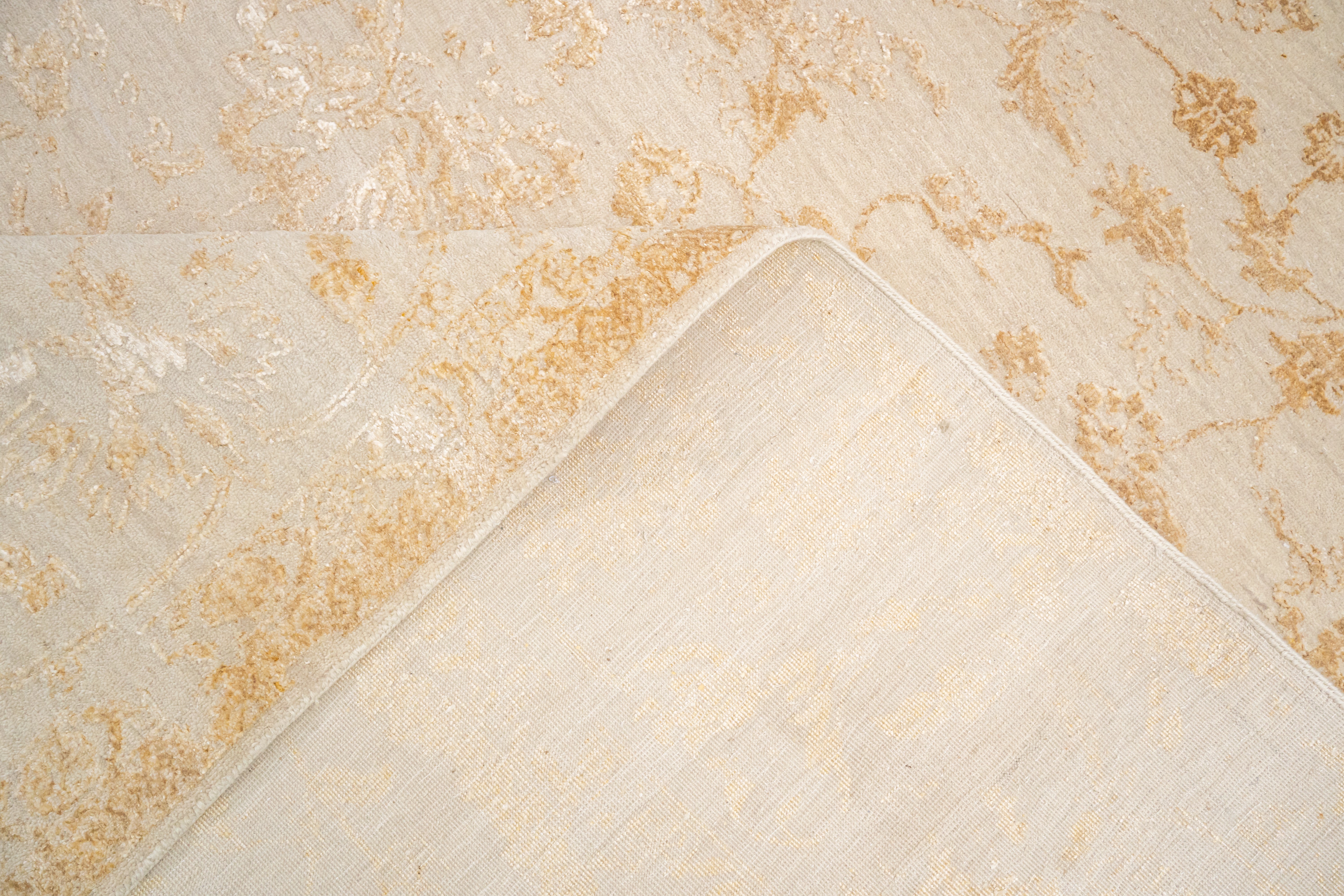 Handknotted Modern Carpet DIA- 968 JK-A White Chocolate & Tumbleweed