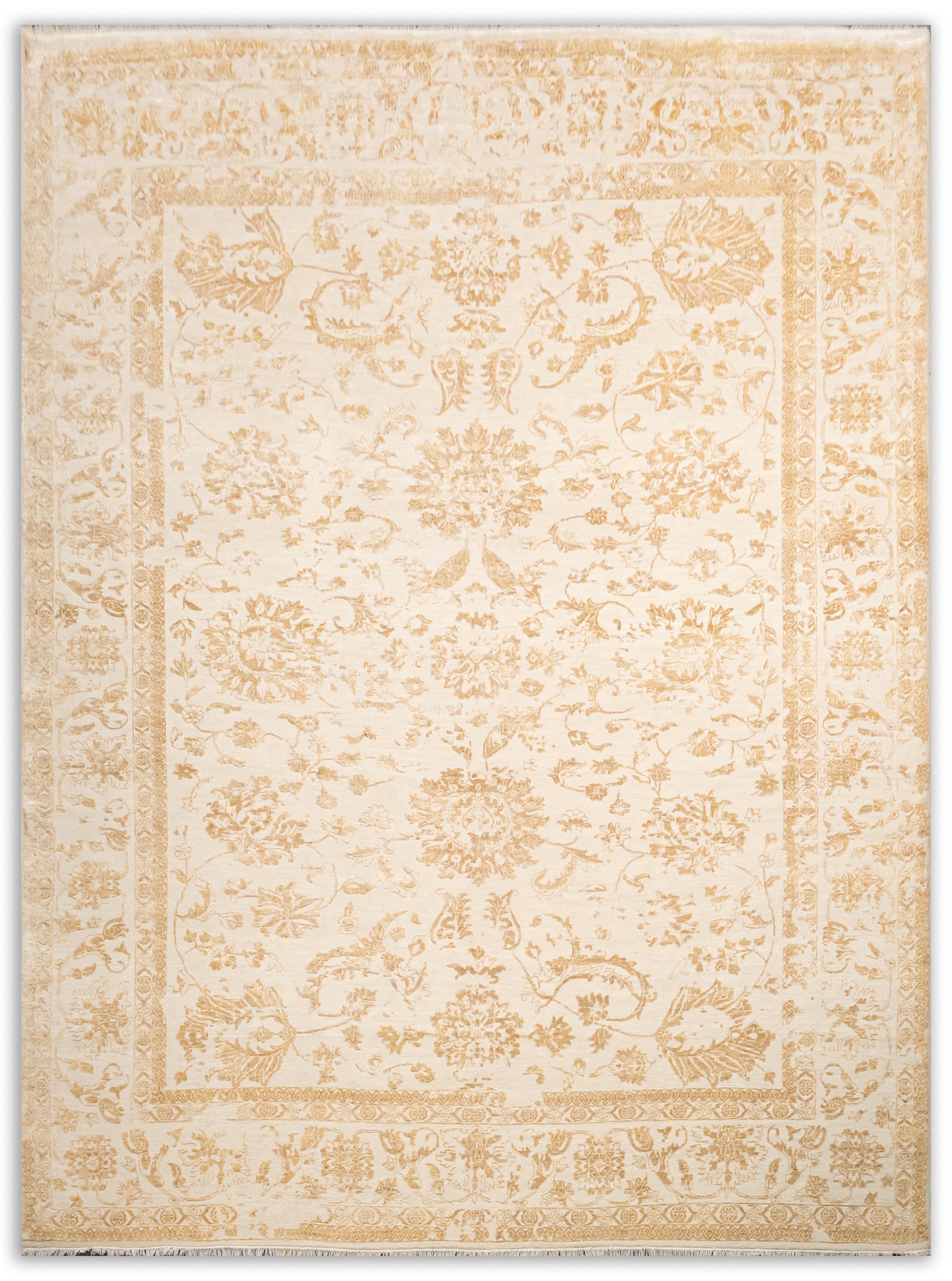 Handknotted Modern Carpet DIA- 968 JK-A White Chocolate & Tumbleweed