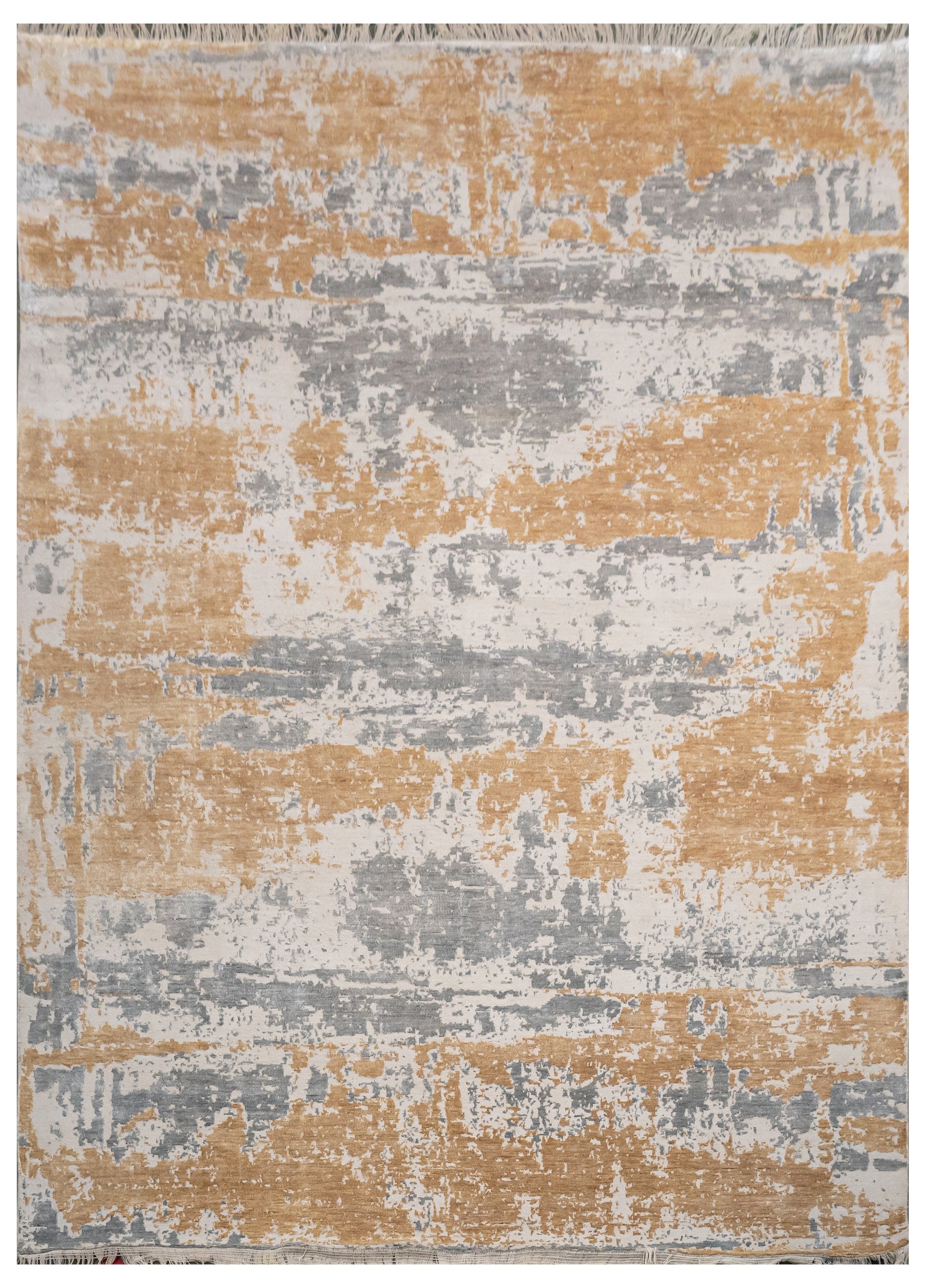 Abstract Handknotted Carpet DIA- 969 GALAXY 23, Pale Silver, French Beige &amp; Davy's Grey