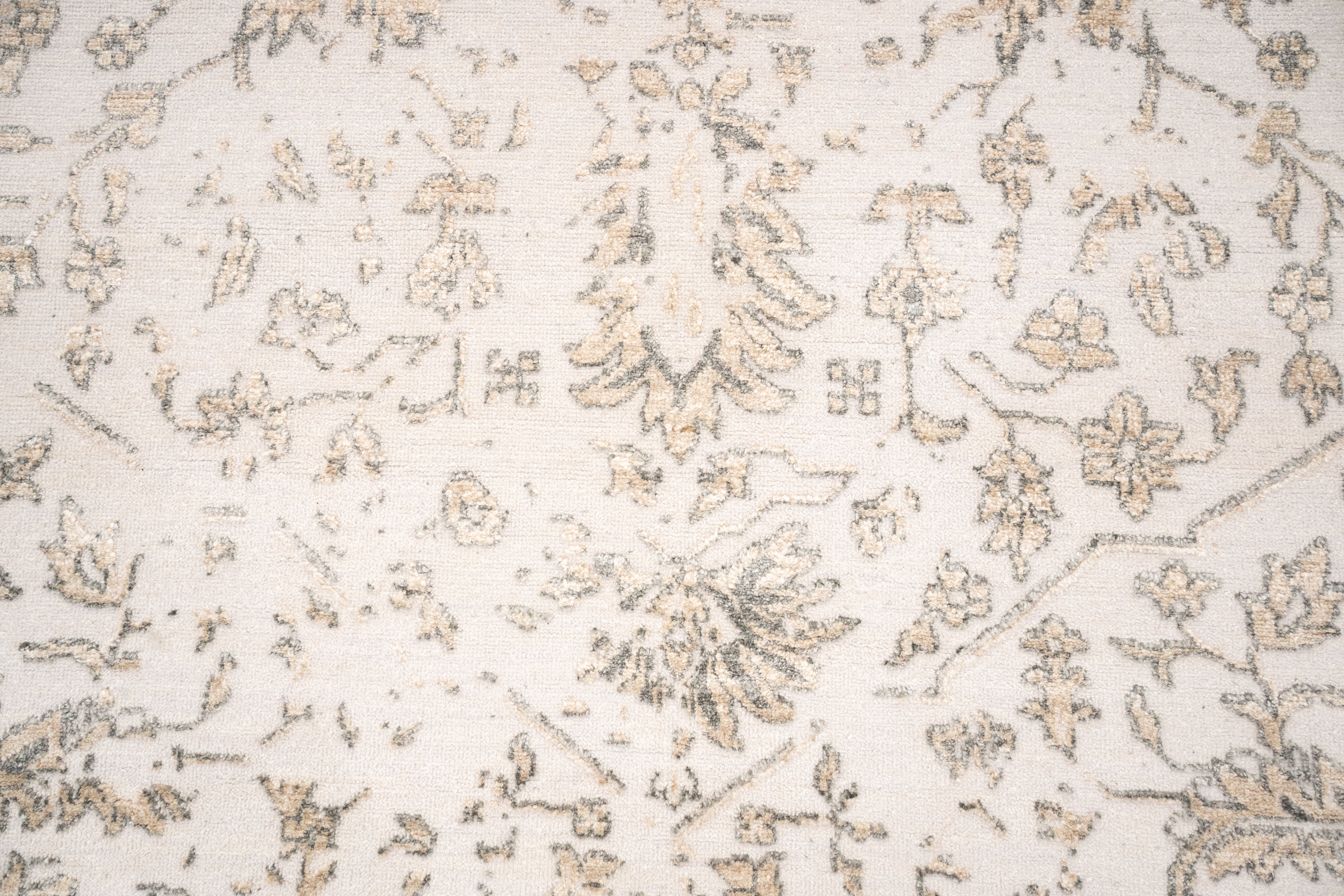 Handknotted Carpet, DIA: 974 SERAPI, Alabaster & Tan