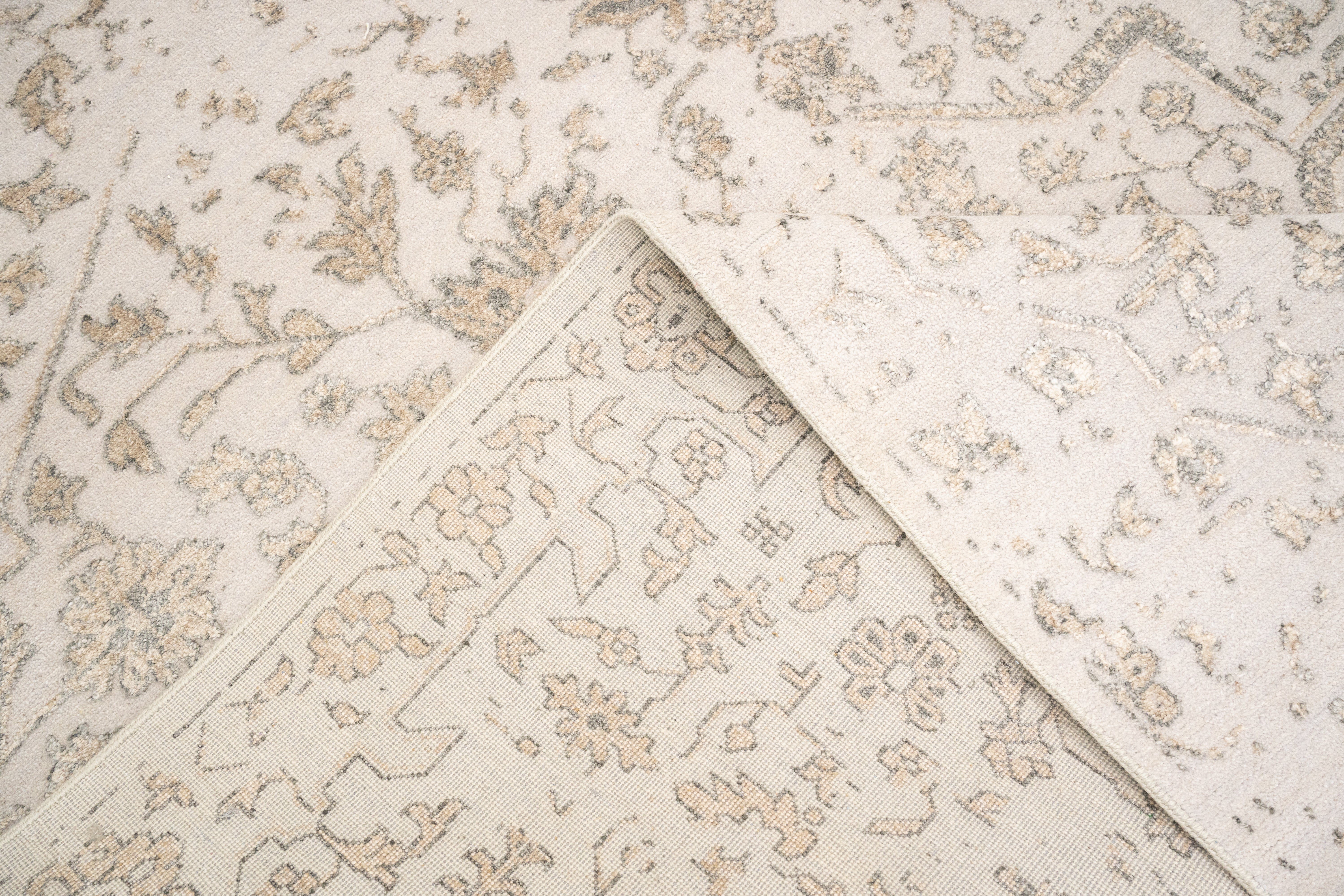 Handknotted Carpet, DIA: 974 SERAPI, Alabaster & Tan