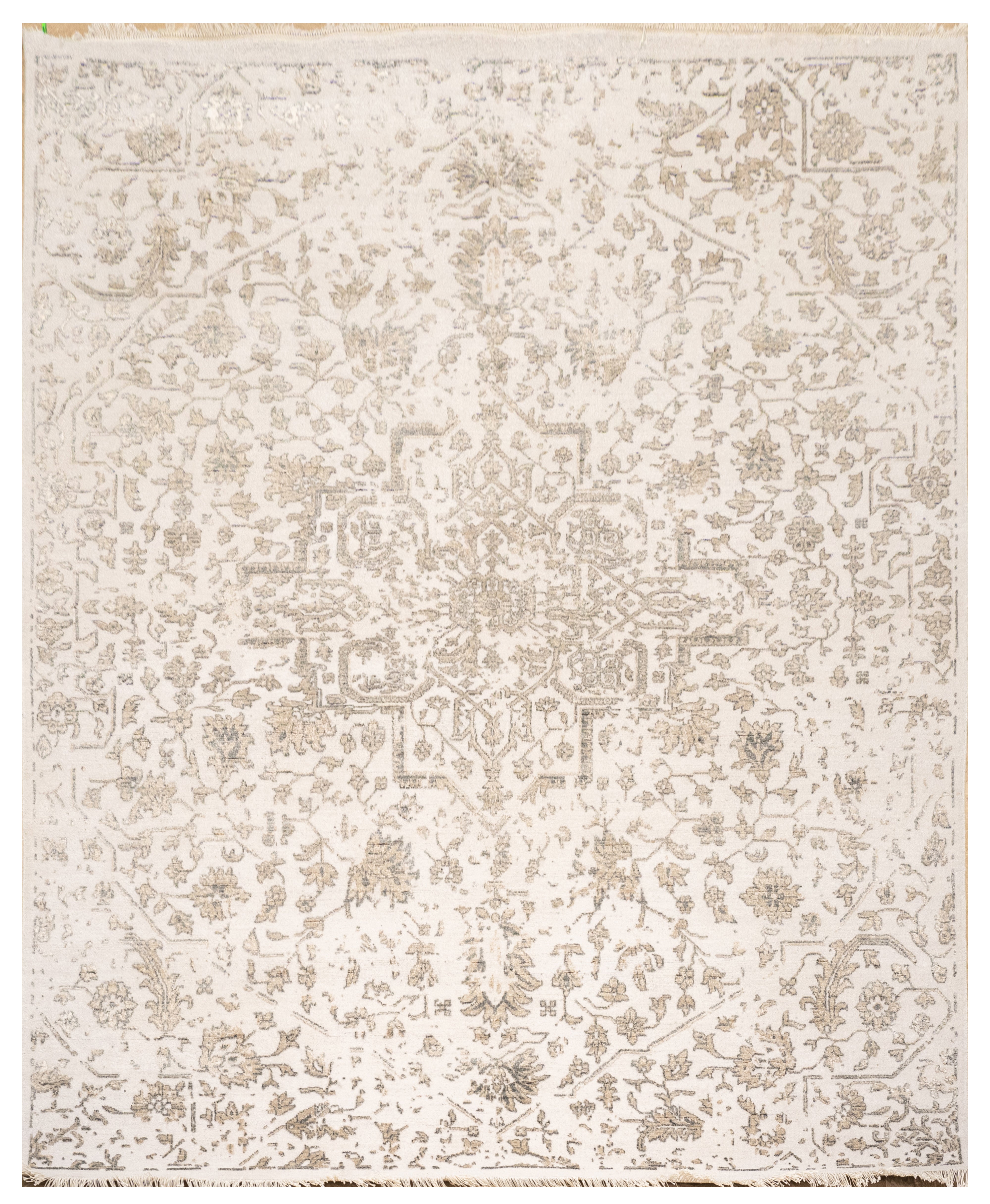 Handknotted Carpet, DIA: 974 SERAPI, Alabaster & Tan