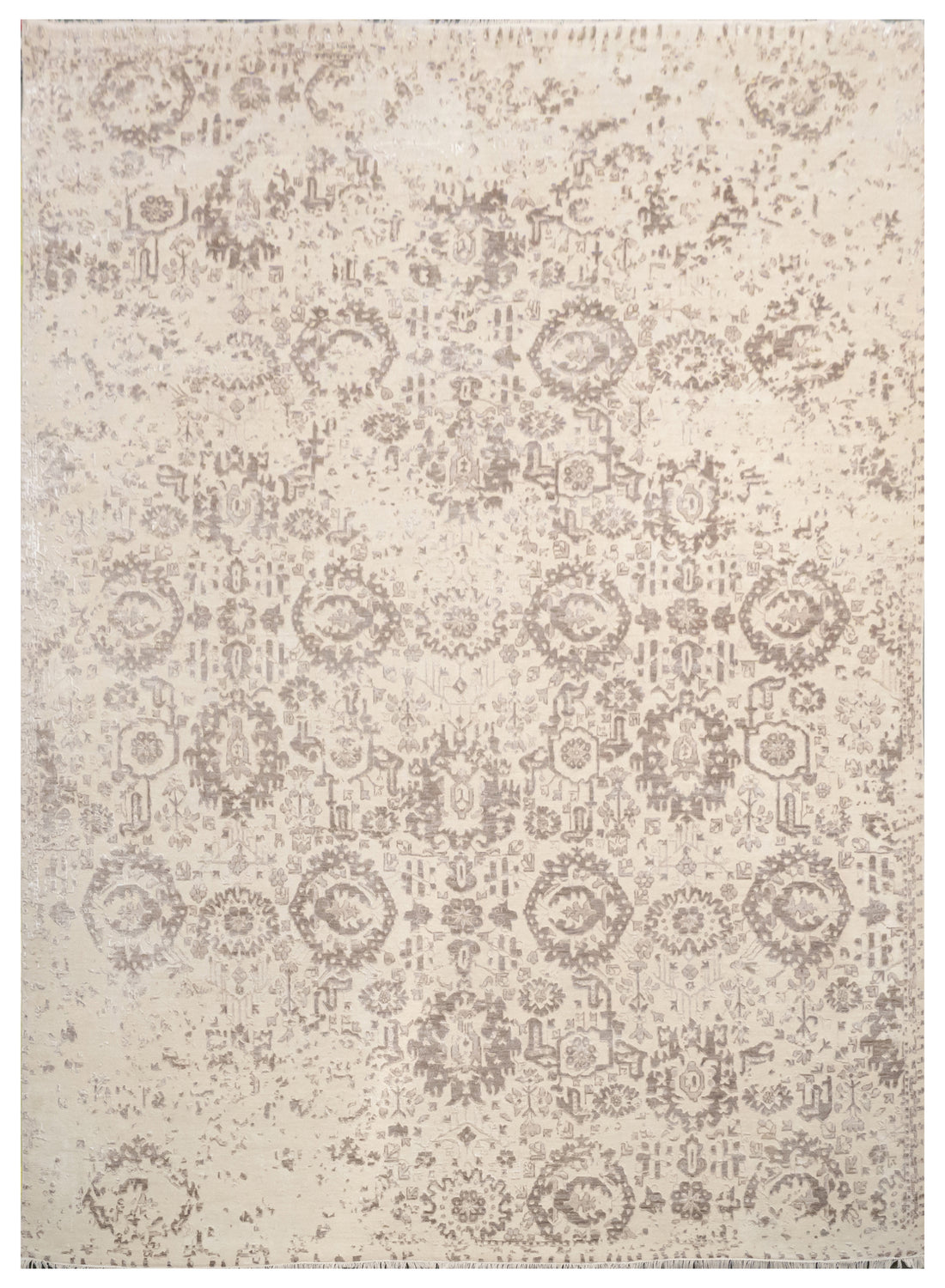 Handknotted Rug  DIA- 985 DC MAHAL Pearl & Grullo
