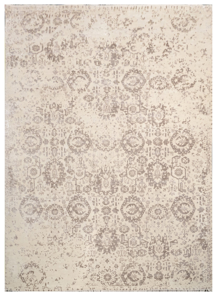 Handknotted Rug  DIA- 985 DC MAHAL Pearl & Grullo