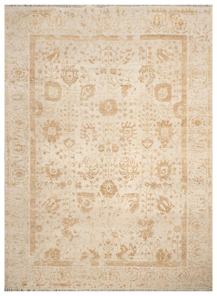 Handknotted Carpet  DIA- 992 VASE 3, Dark Vanilla & French Beige