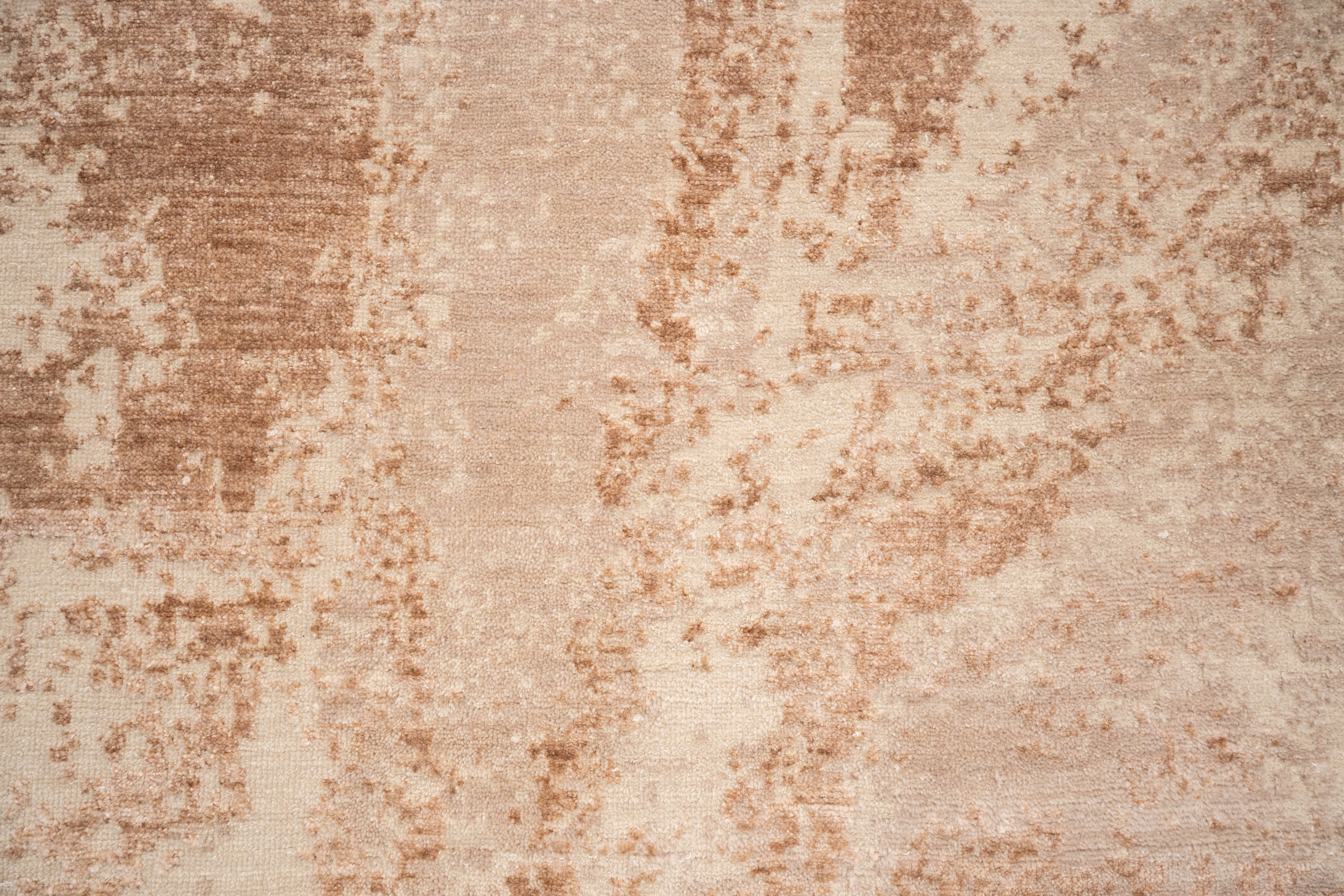 Abstract Design  Handknotted Carpet DIA: 996 GALAXY 22,  Café Au Lait Dust, Storm & Silver Pink