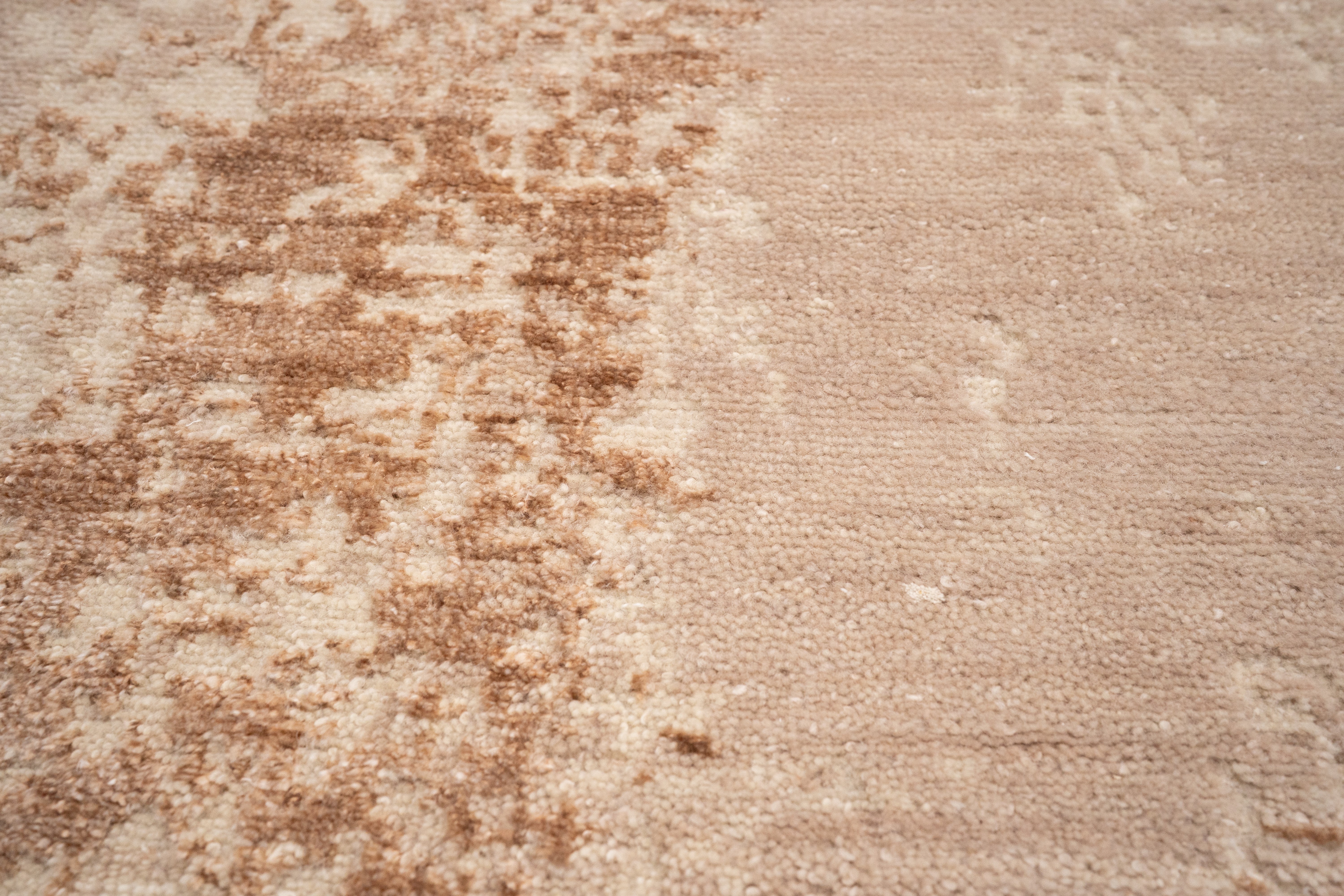 Abstract Design  Handknotted Carpet DIA: 996 GALAXY 22,  Café Au Lait Dust, Storm & Silver Pink