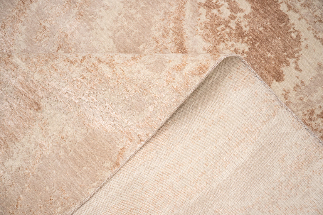 Abstract Design  Handknotted Carpet DIA: 996 GALAXY 22,  Café Au Lait Dust, Storm & Silver Pink