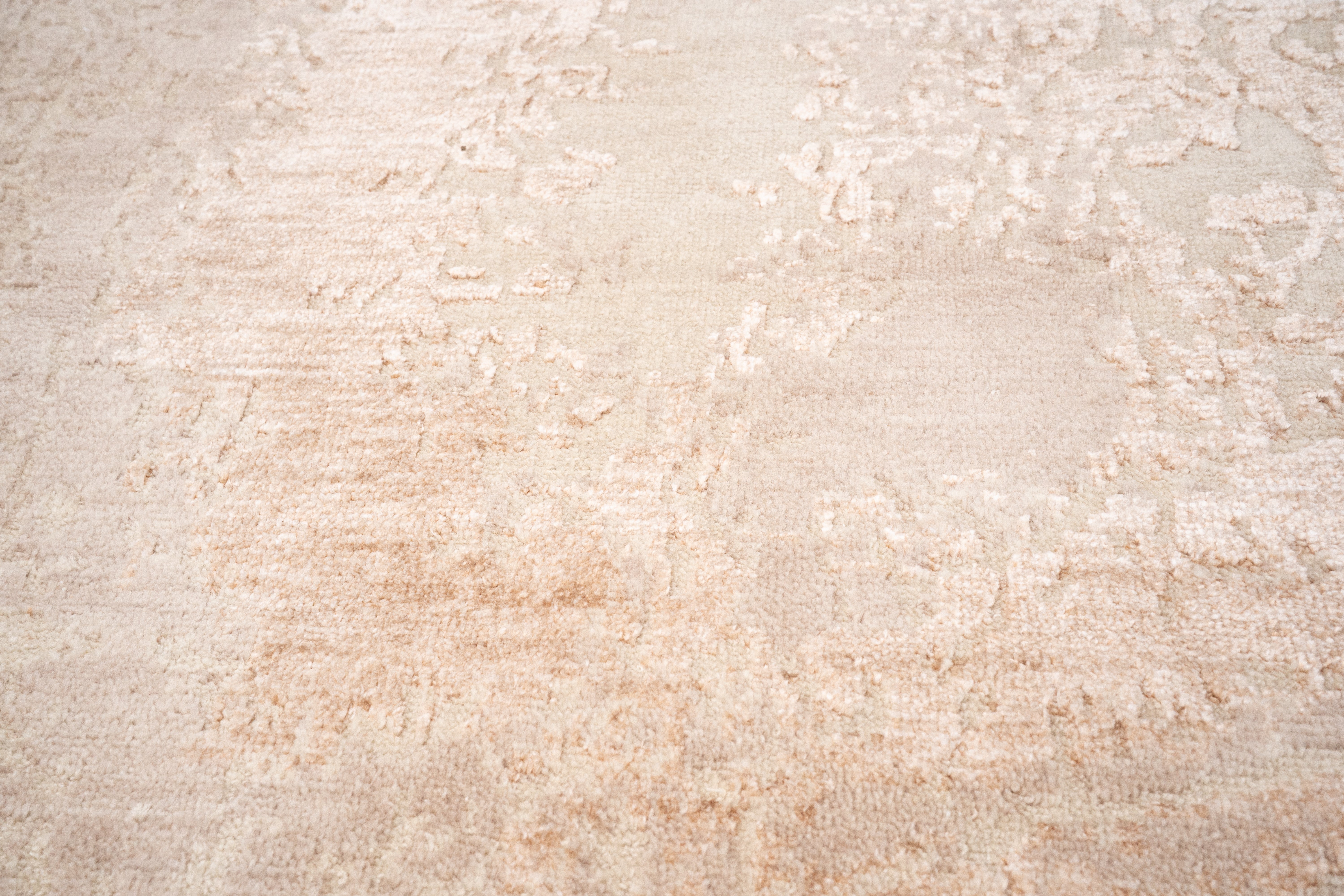 Abstract Design  Handknotted Carpet DIA: 996 GALAXY 22,  Café Au Lait Dust, Storm & Silver Pink