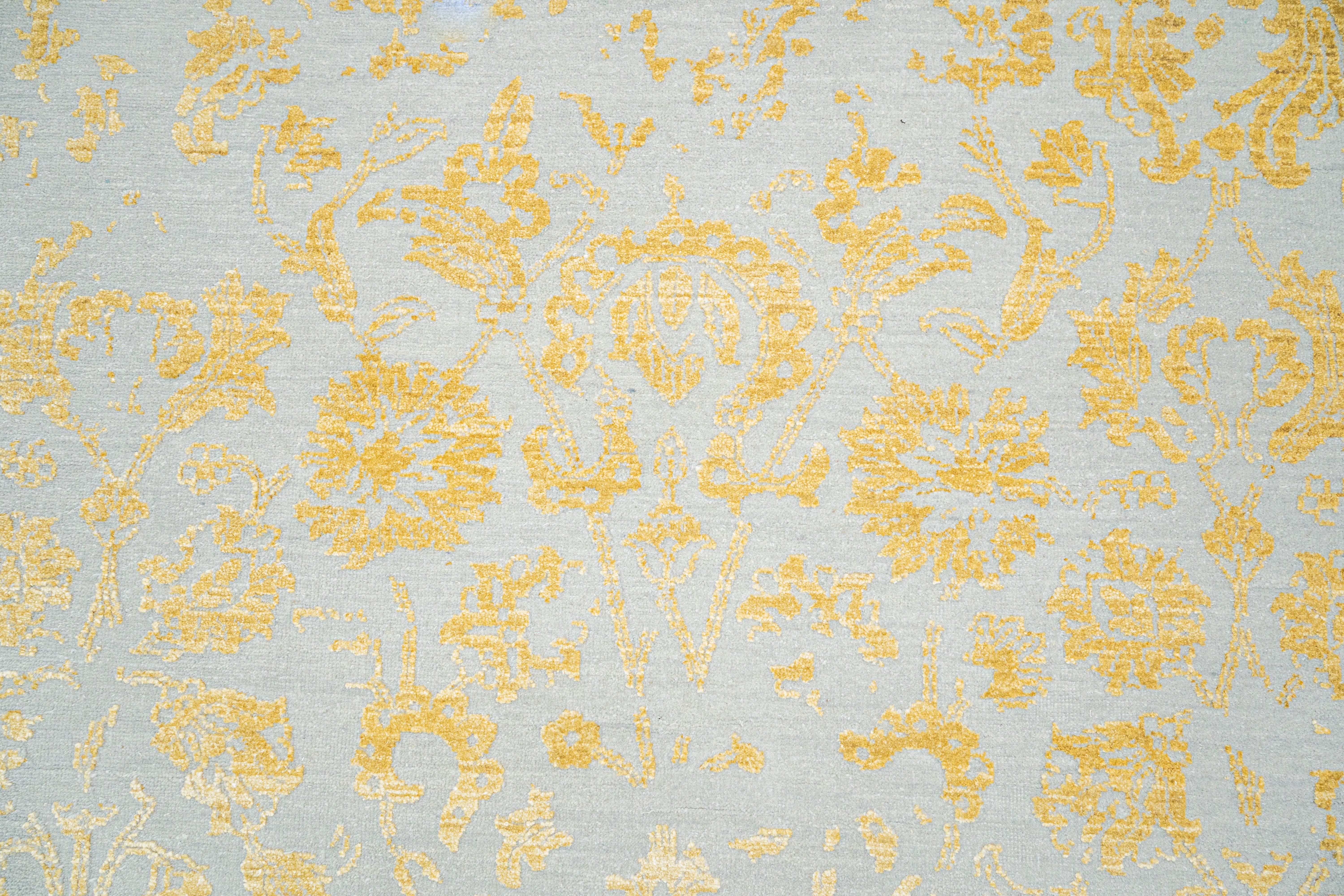 Handknotted Carpet, DIA- 1037 DC- M28, IVORY & GOLD