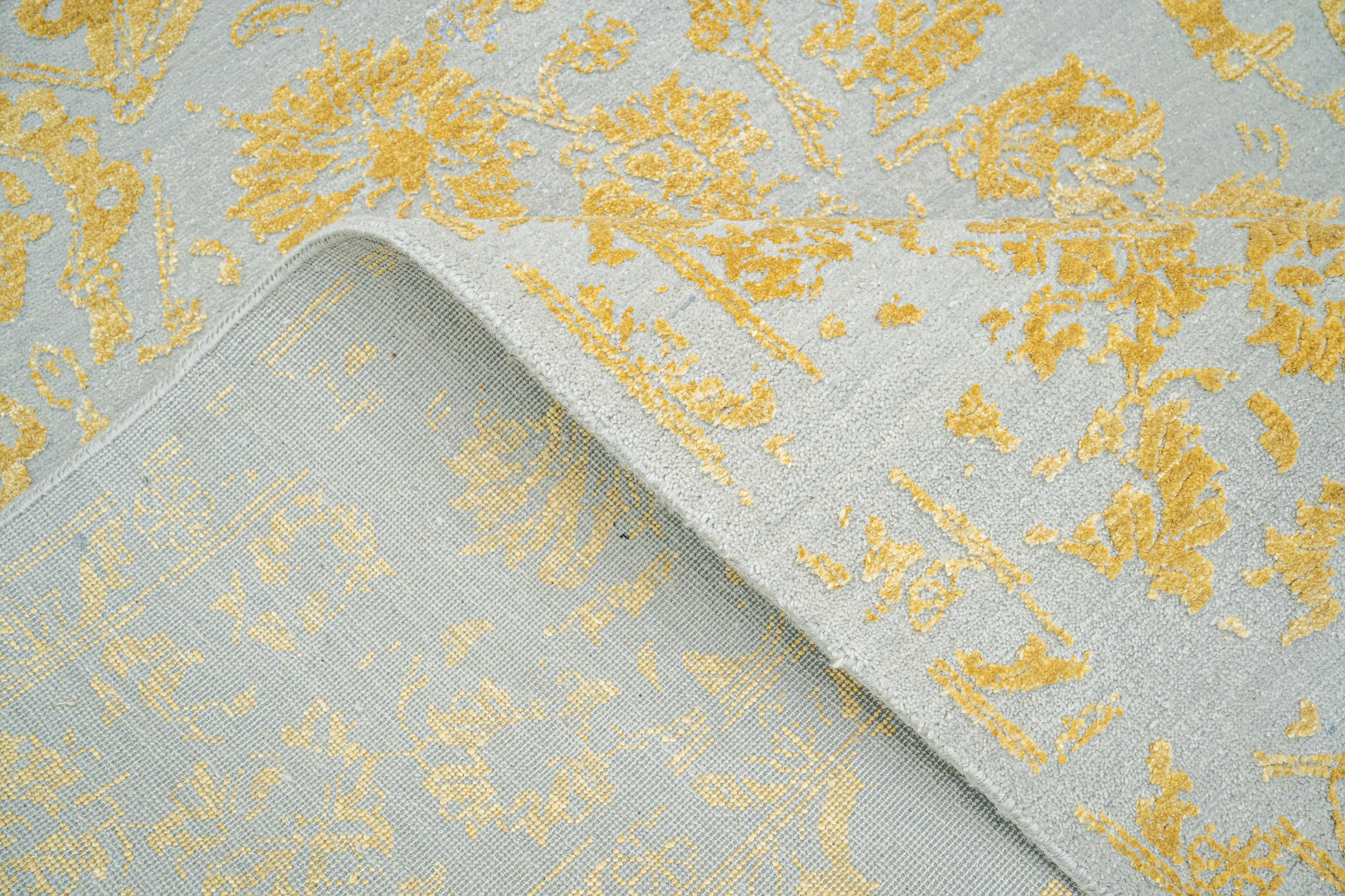 Handknotted Carpet, DIA- 1037 DC- M28, IVORY & GOLD