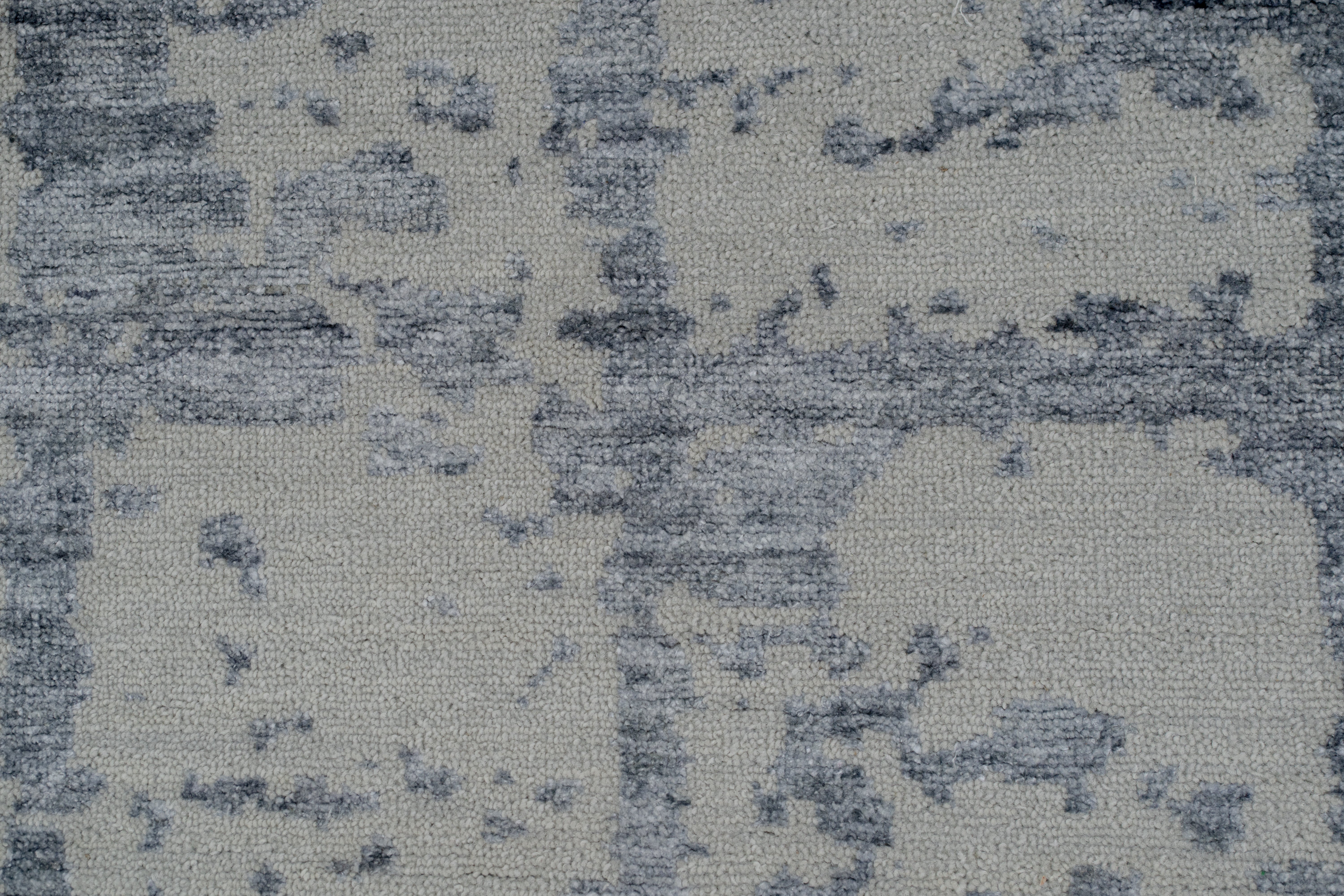 Abstract Design  Handknotted Carpet DIA- 1045 CHECK, Silver & Grey