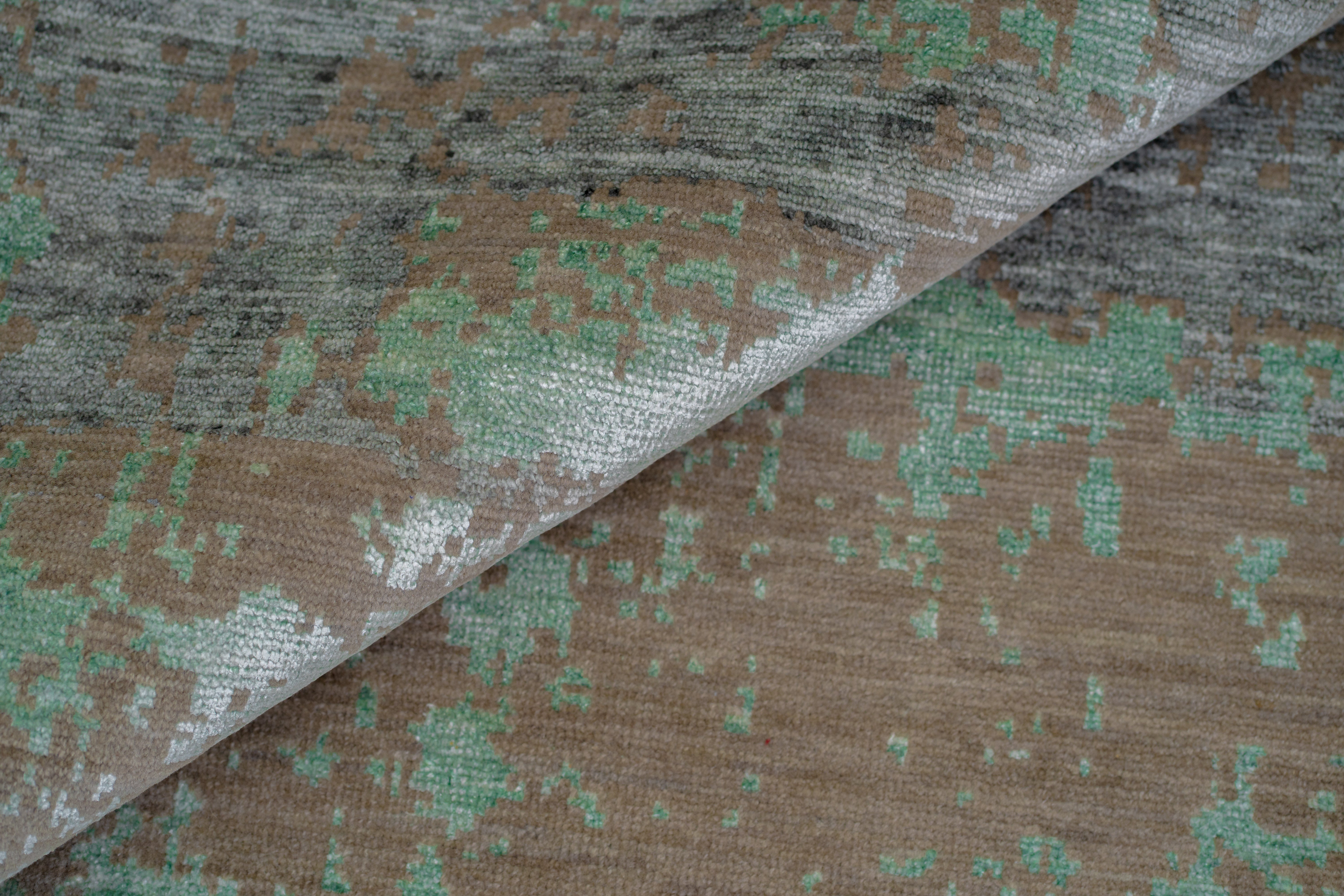 Abstract Design  Handknotted Carpet DIA- 1539 GALAXY 23,  Morning Blue & Boy Red