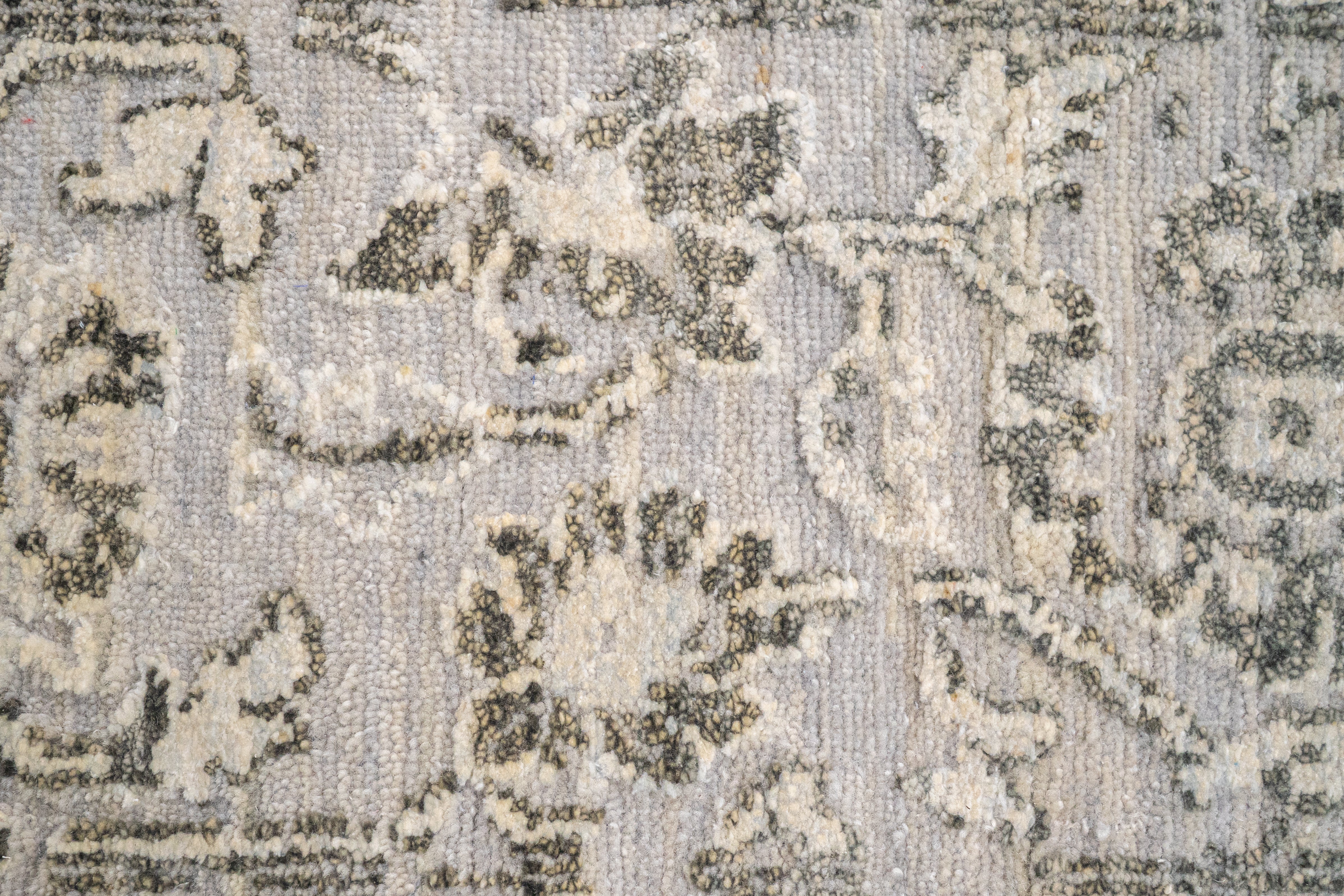 Modern Erased Handknotted Carpet DIA - 0015 M29 Chinese Silver, Shadow & Bone