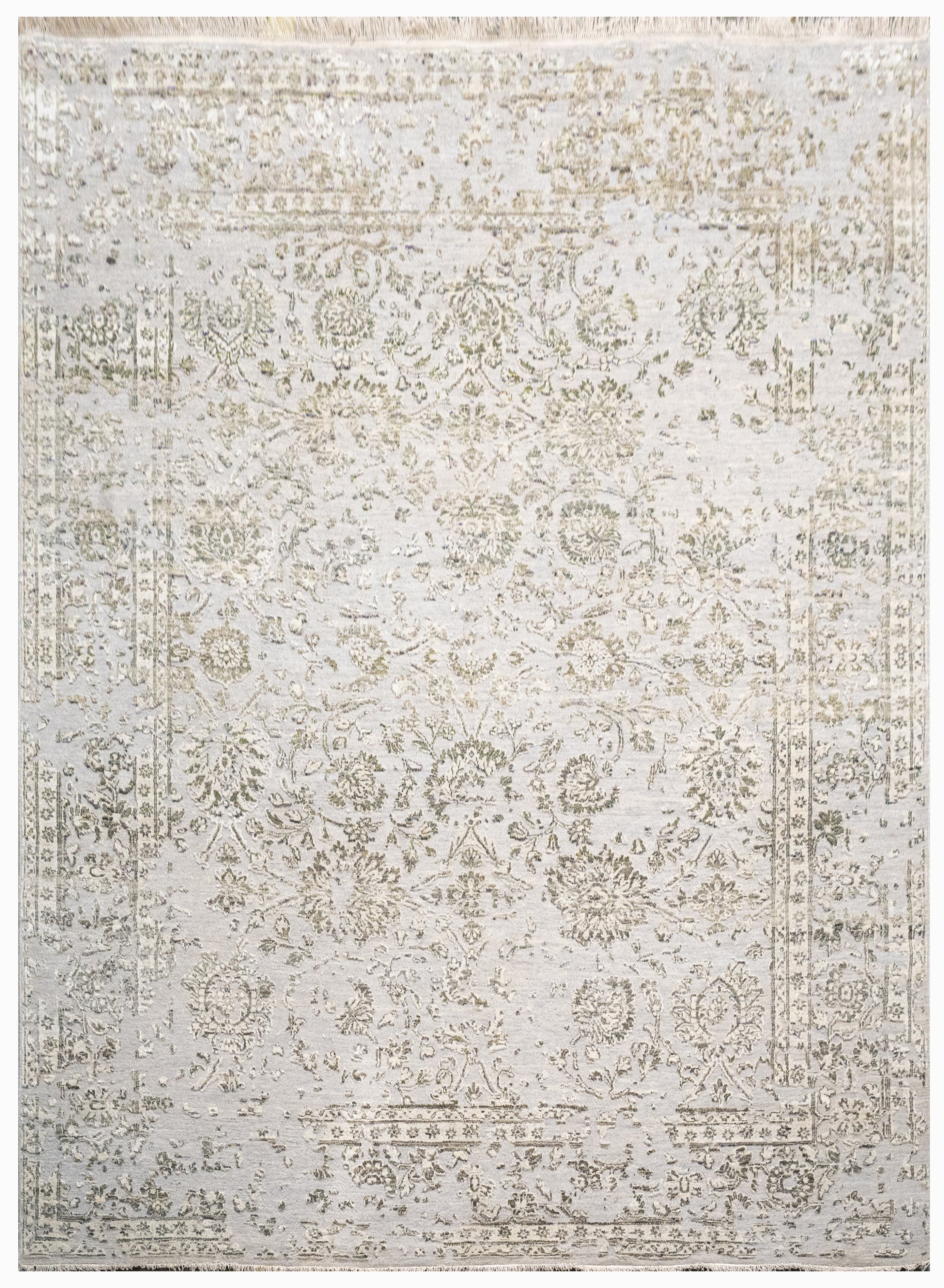 Modern Erased Handknotted Carpet DIA - 0015 M29 Chinese Silver, Shadow & Bone
