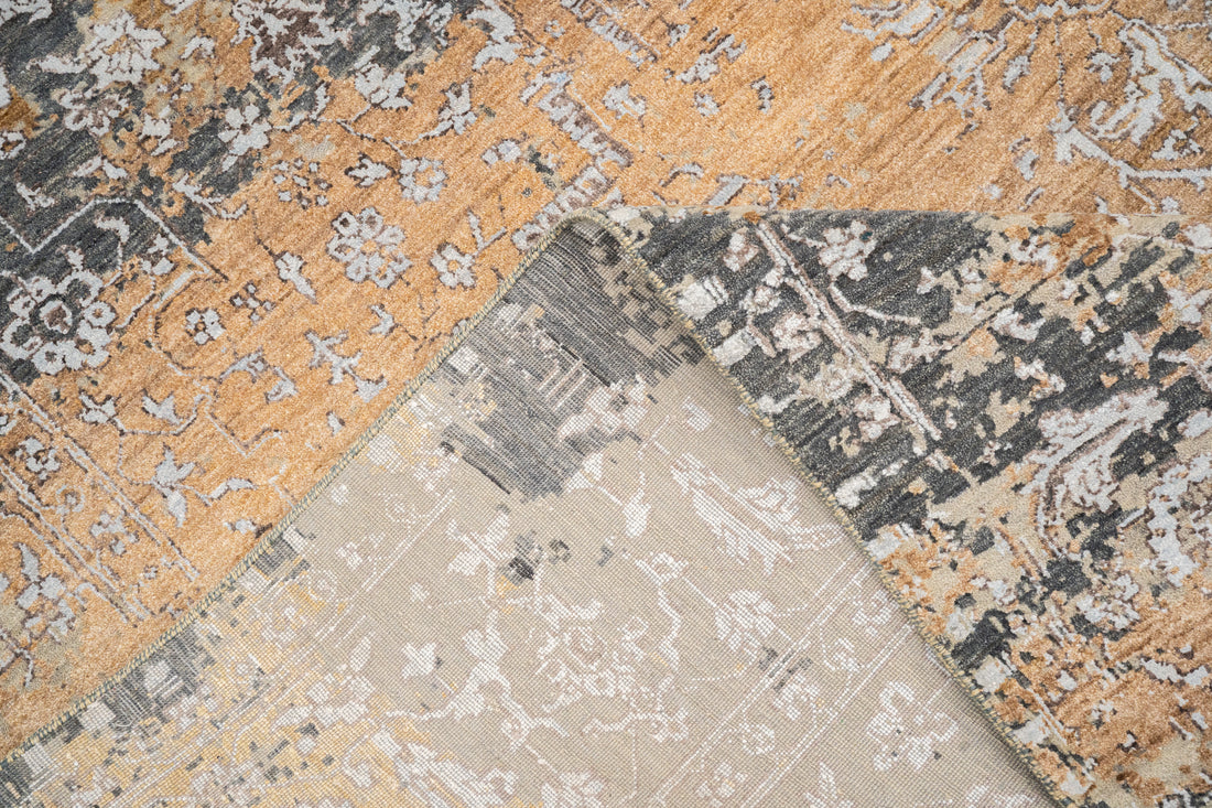 Handknotted Carpet DIA: 023 SERAPI, Dark Vanilla, Dim Gray & Deer