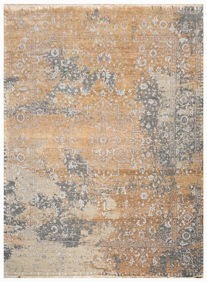 Handknotted Carpet DIA: 023 SERAPI, Dark Vanilla, Dim Gray & Deer
